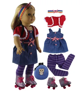 1 комплект одежды для кукол, для американской куклы 18 дюймов, симпатичная одежда для учеников ручной работы X40