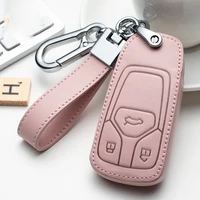 leather car key case cover for audi a1 a4 a5 a6 a7 a8 b6 b7 b8 b9 tt tts 8s sq5 a4l a6l q3 q5 q7 s5 s6 s7 protection accessories