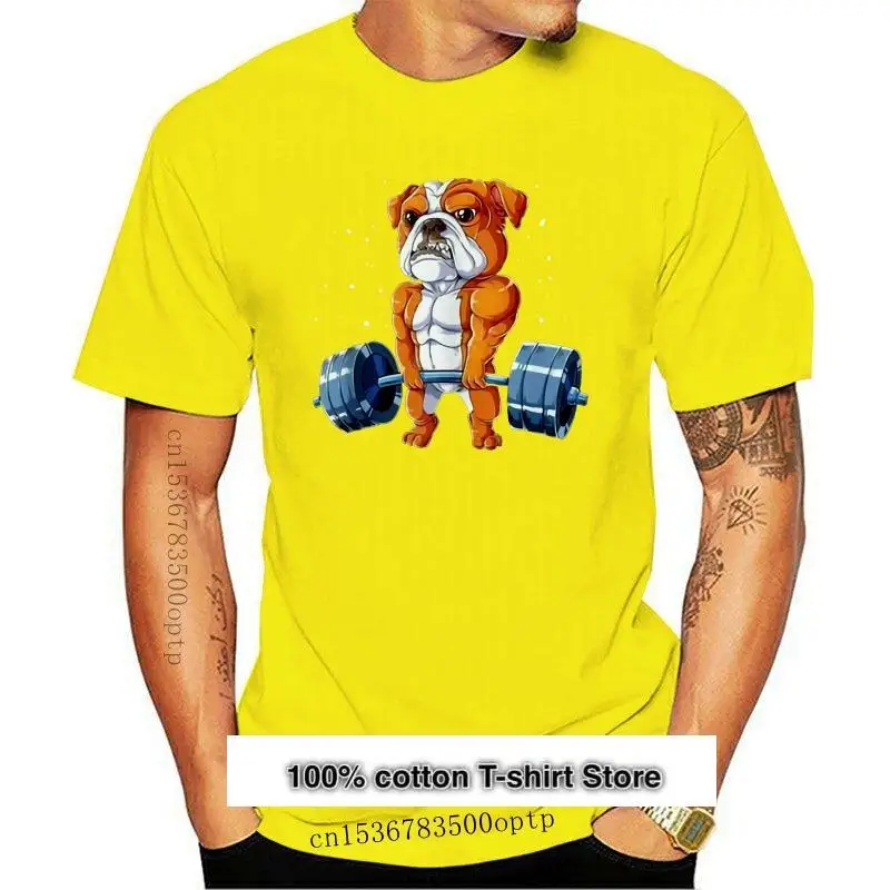 

Camiseta de Bulldog ingenglish para hombre, camisa переключаемая с левом, Deadlift, de манга corta, a la moda, nueva