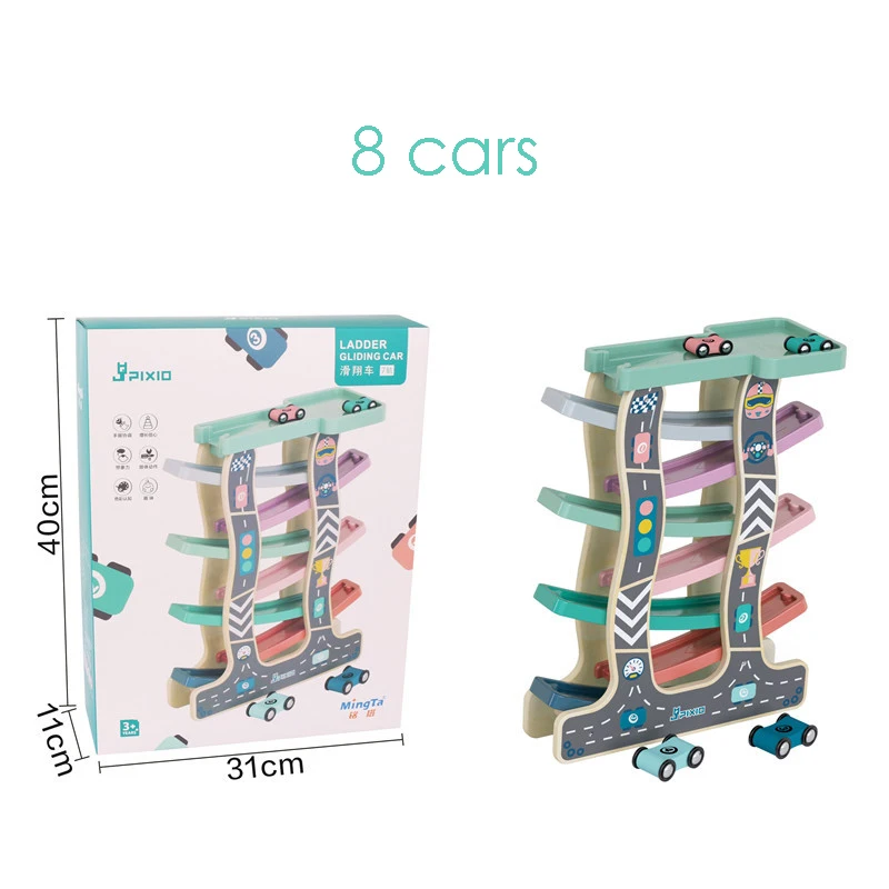 

Children Puzzle Track Sliding Car Toy Wooden Inertia Gliding Car Fun Rail Car Set Racing Track Early Education Toy Car Kids Gift