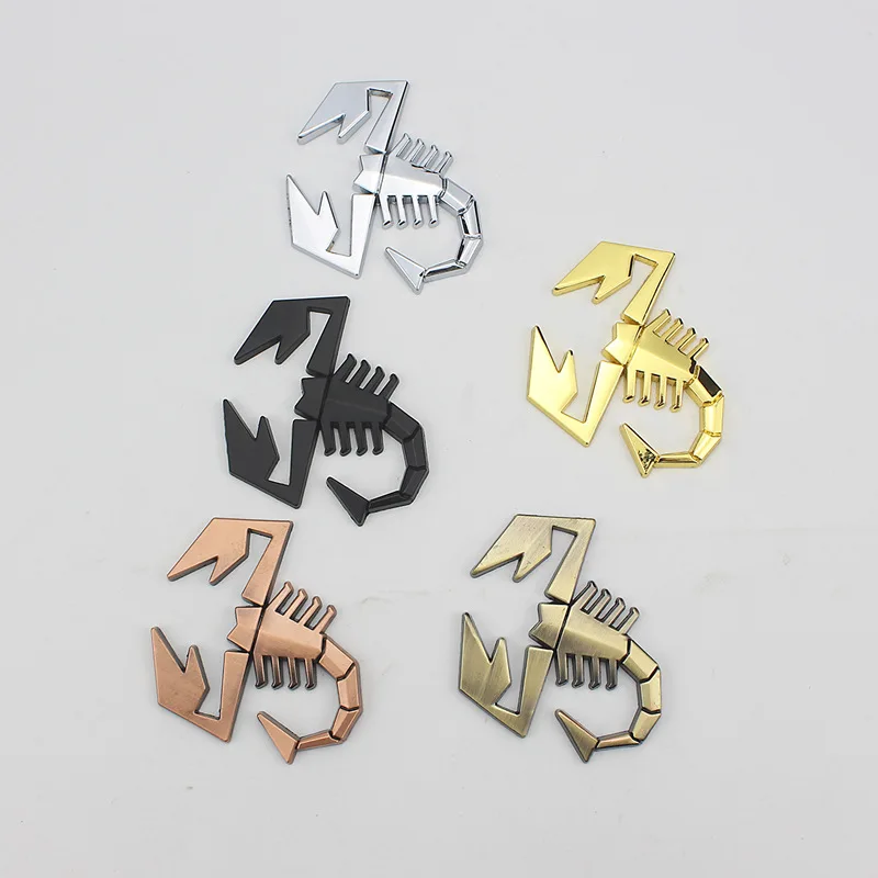 

1 Pcs 3D Metal Scorpion Badge Emblem Decal Scorpion Car sticker For Fiat Abarth Audi Renault Car Door Fender Trunk Rear Decor