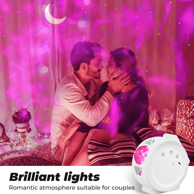 Tuya Smart Life Wifi APP Starry Sky Projector Galaxy Stars Moon Ocean Voice Music Control LED Night Light Lamp For Kid | Электроника