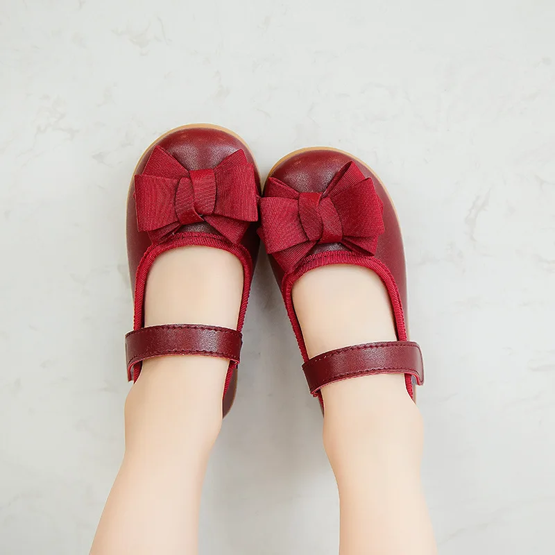 Сандалии для девочек 1 3 лет Нескользящие из ткани на плоской подошве с бантиком