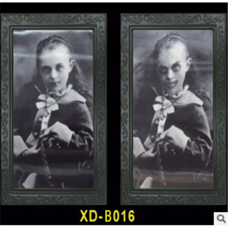 Фоторамка с изображением ужасов, линзовидная, 3D, для изменения лица, фоторамка, страшный портрет, хэллоуинская страшилка, праздничное украшение для вечеринок, реквизит - Цвет: As photo shows