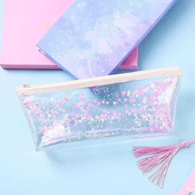 

Милый большой чехол для ручек с цветами, креативный пенал из ПВХ, милый пенал для детей, подарок, школьные принадлежности, пенал