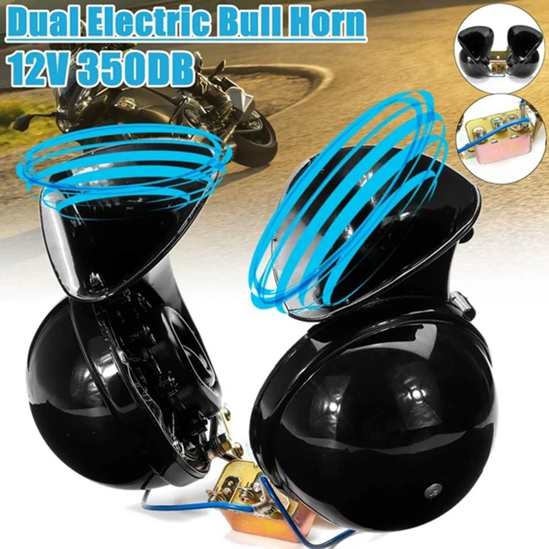 

1 Pair DC 12V 350DB Universal Waterproof Snail Air Horn Sound Extremely Loud for Truck Pickup Motorbike Boat Cars