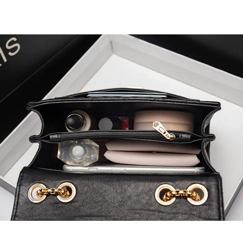 

2020 New Women's Bags Shoulder Bags Genuine Leather Crossbody Small Square Bag Chain Bag Purses and Handbags Luxury Designer