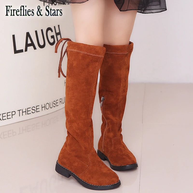 

Модные ботинки для девочек; Сезон весна-осень; Ботинки для малышей; Детские сапоги до колена; Детская теплая обувь; Замшевая обувь с молнией ...