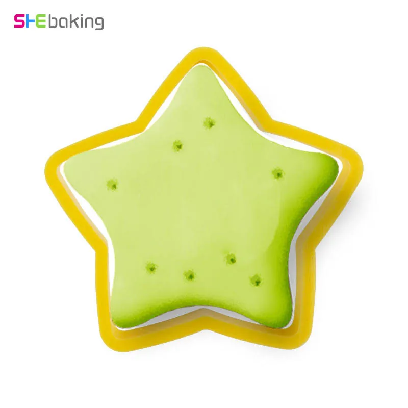Shebaking 6 шт. Пластик формочка для печенья в виде звезды пресс-форм 3D печенье cиликоновая форма формы для кухни десерт торт украшения