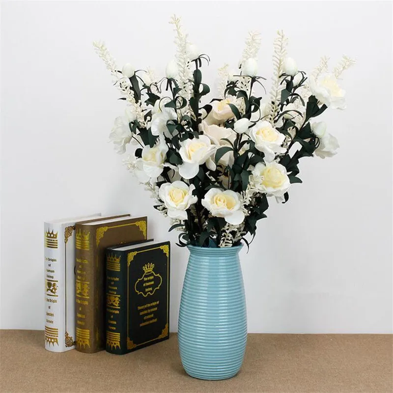 Искусственные розы из пэ и лаванды длина 23 62 дюйма 10 шт.|Искусственные сухие