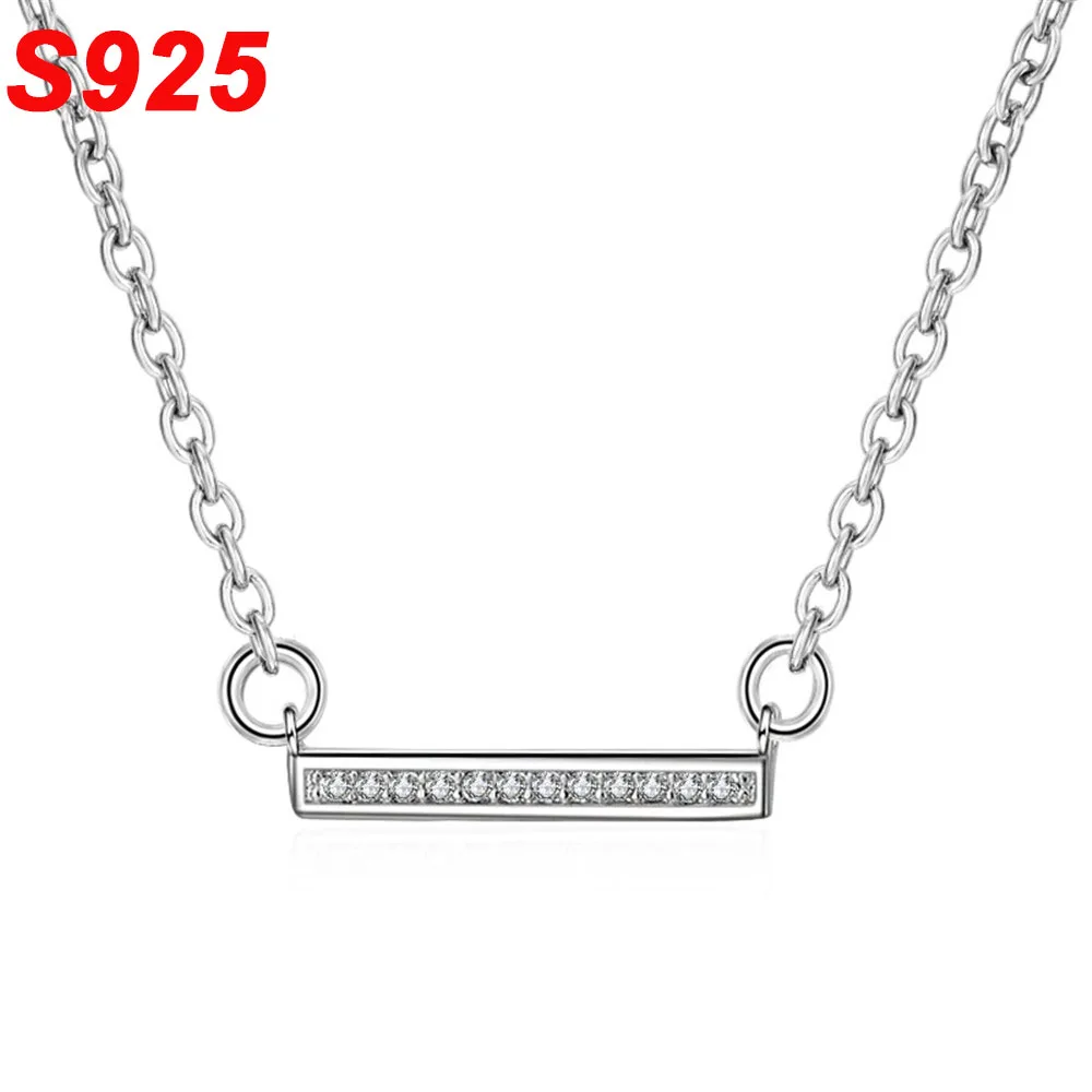 Минималистичная подвеска Вертикальная пластинка из стерлингового серебра 925