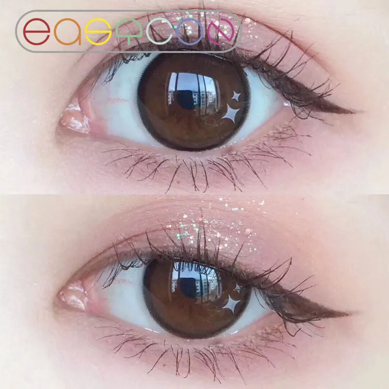 Контактные линзы EASYCON little stars Color ed для глаз косметика зрачок красоты 2 шт./пара