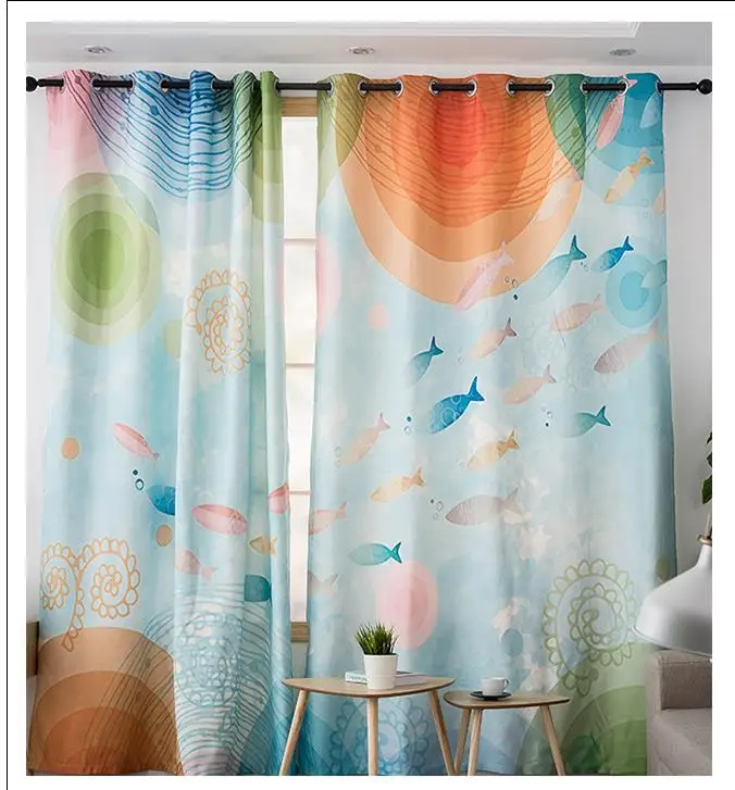 Пользовательские Шторы Современные минималистичные милые Мультяшные стильные