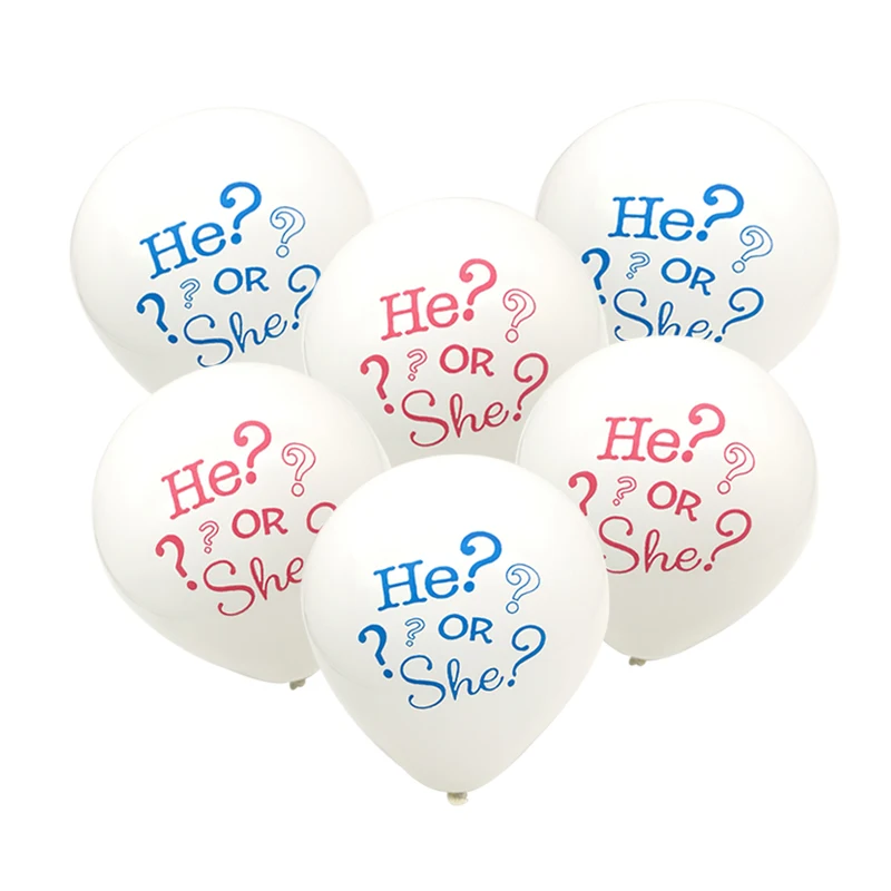 

Chicinlife 10Pcs 10inch He Or She Printing Latex Balloons Gender Reveal Party Decoration Boy Girl Birthday Baby Shower Supplies