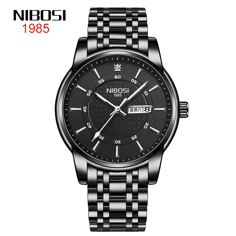 

NIBOSI Fashion Business Quartz Watch Men's Waterproof Retro Clock Male Watch Calm Atmosphere Stainless Steel Wrist Watch
