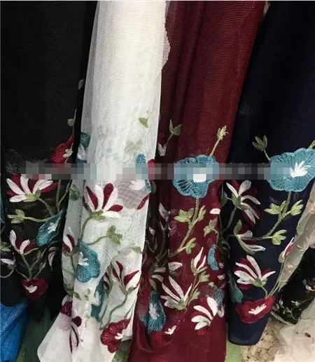 100% полиэстер ткань с пайетками вышивка оптовая продажа высокое качество