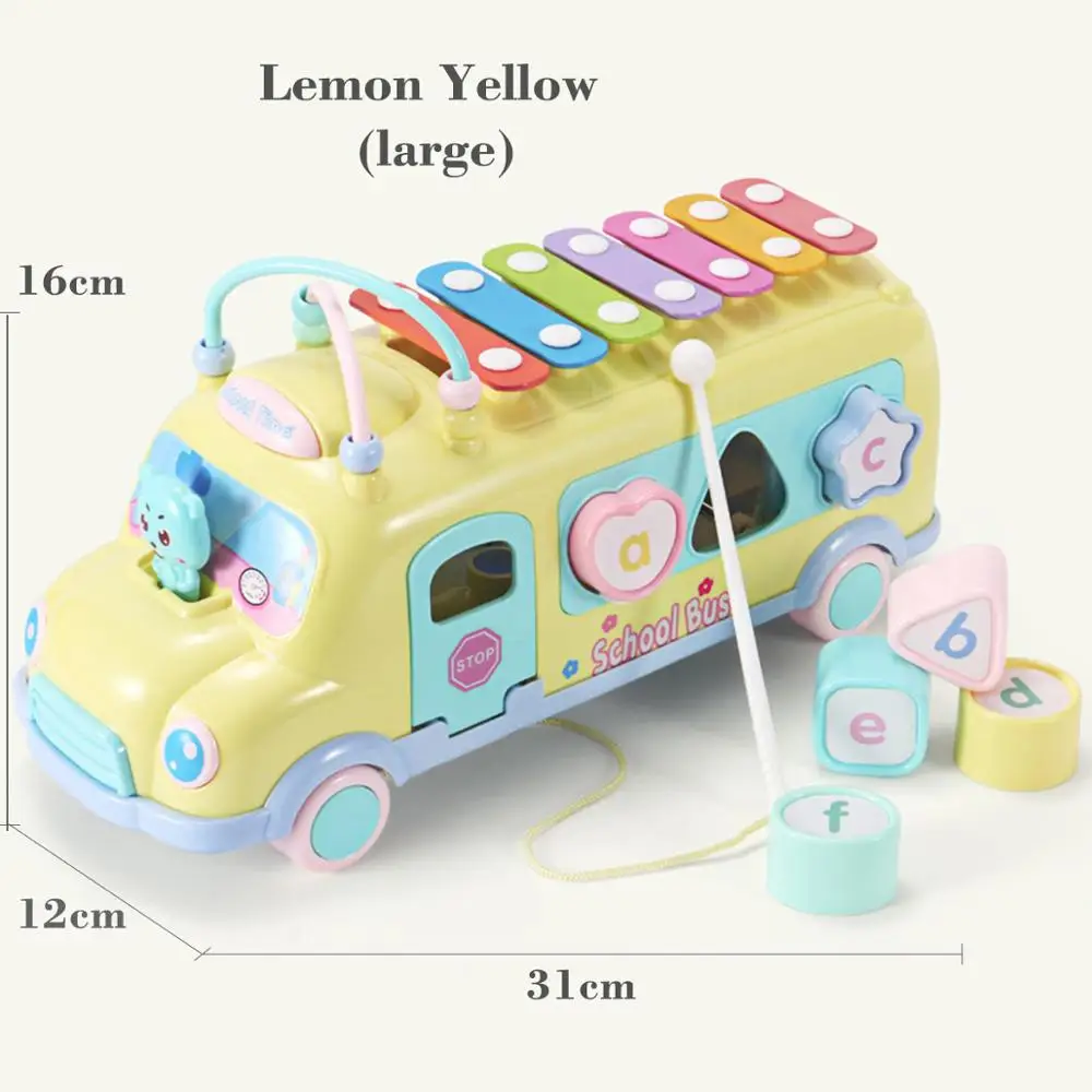 Пластиковые ксилофон автобус автомобиль музыкальный инструмент игрушка для