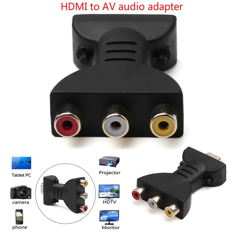AV цифровой сигнал HDMI на 3 RCA аудио адаптер компонентный конвертер видео HDMI разделитель на Vga кабель с разъемом HDMI
