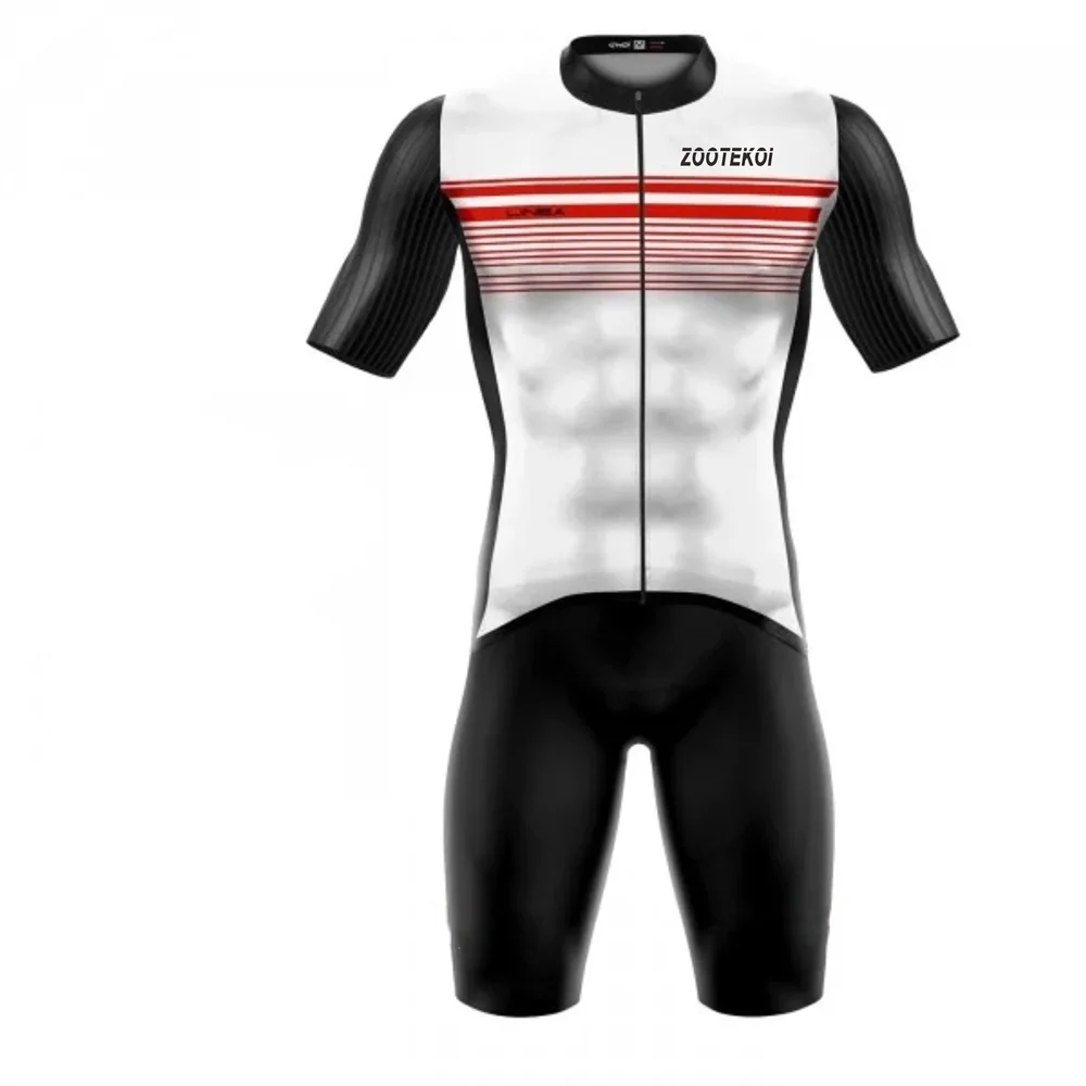 

Triathlon Skinsuit High Quality Men's Cycling Racing Swiming Set Bicycle Short Sleeve Jumpsuit Maillot Ciclismo Hombre ZOOTEKOI