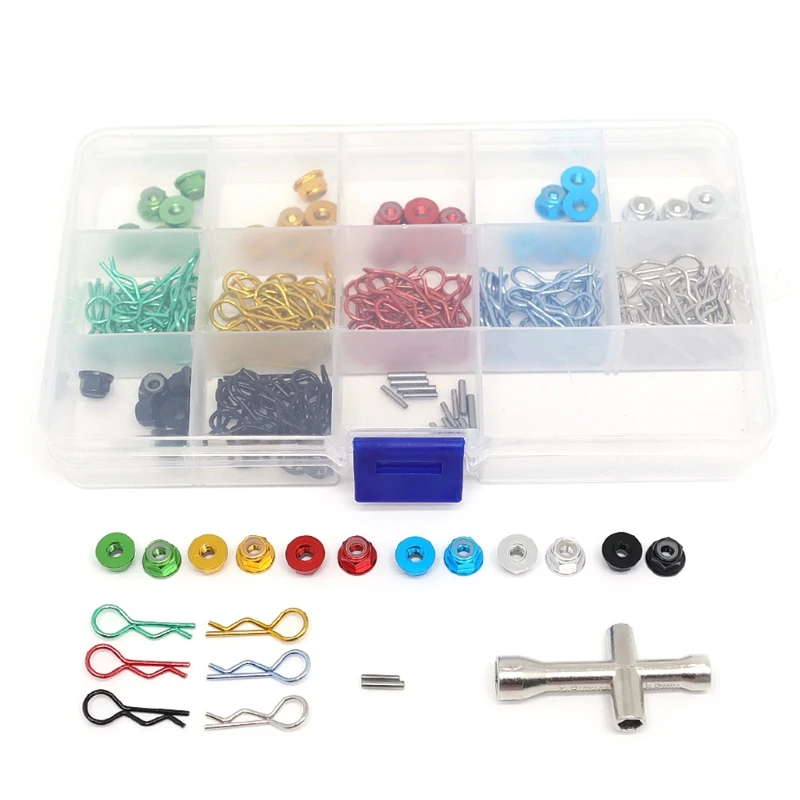 

Color RC Model Car R Buckle M-4 Flange Nut Set with RC Body Clips 177Pcs