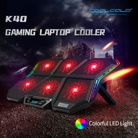 coolcold gaming rgb laptop cooler 12 17 inch led screen laptop cooling pad notebook cooler stand with six fan and 2 usb ports