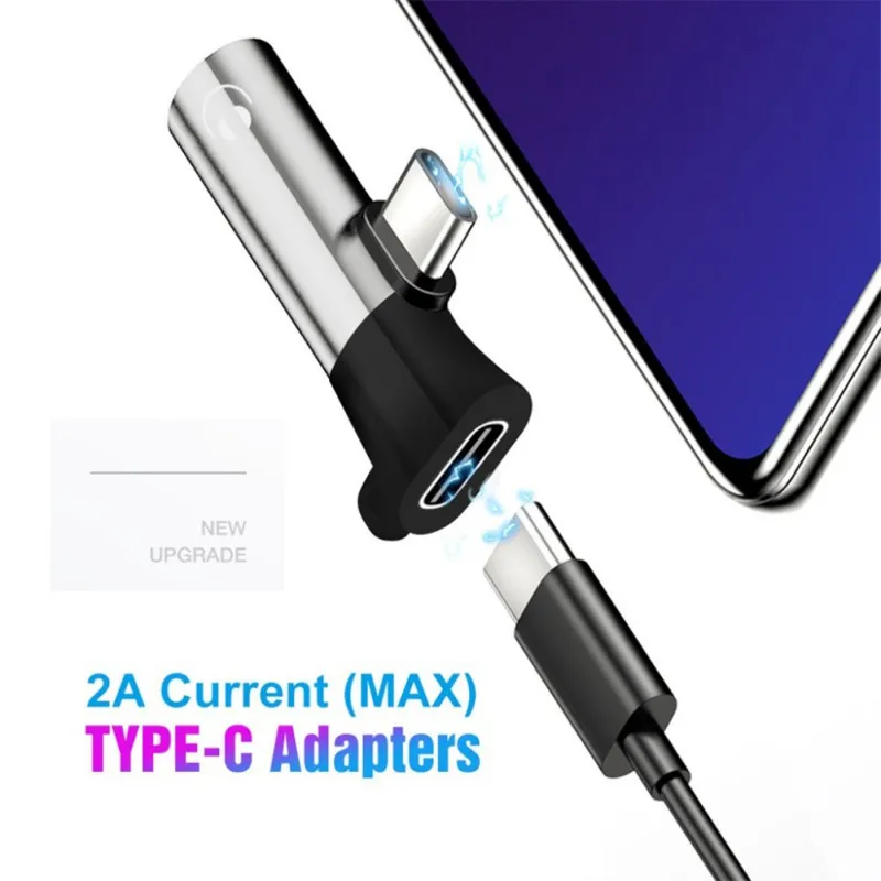 Переходник для наушников 2 в 1 с разъемом Type C на 3 5 мм USB Type-C аудиоадаптер телефонов
