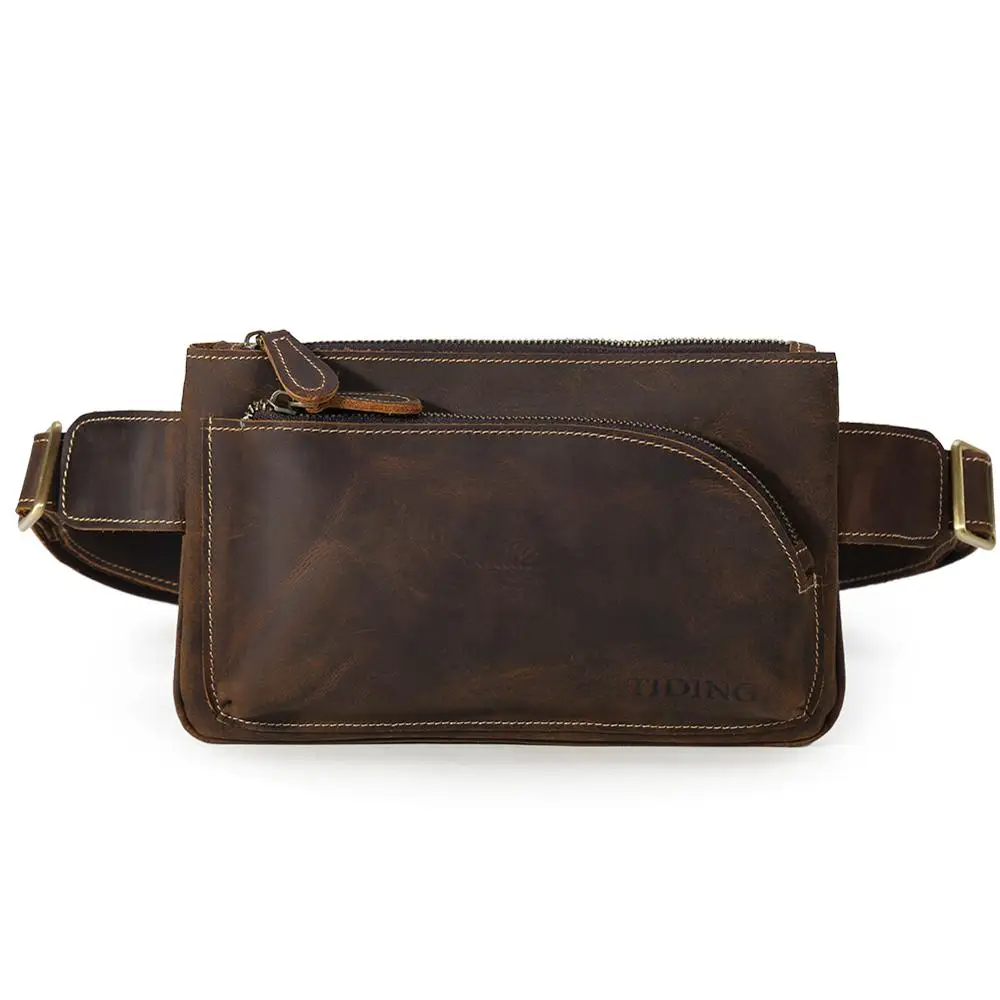 Сумка поясная мужская из натуральной кожи маленький нагрудный рюкзак 4662 | Багаж и