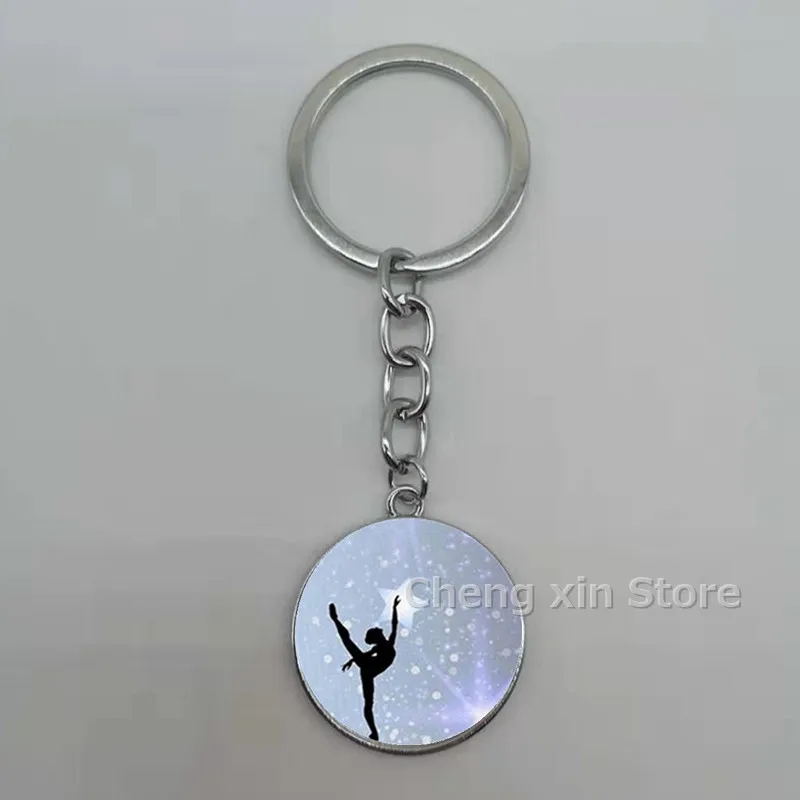 2020 Модный классический брелок с подвеской танцевальной девушки круглый