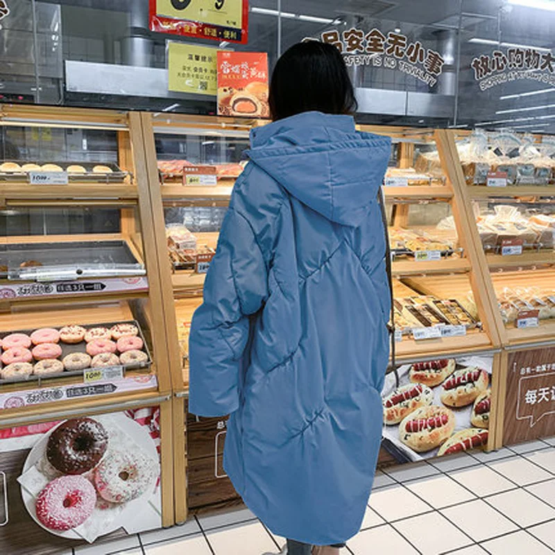

Down coat cotton-padded jacket women Korean style loose winter coat mid-length padded jacket 2021 new style