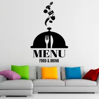 Food and Drink Menu Wall Vinyl Decal Cafe Stickers Restaurant Art Interior House Design Home Kitchen Decoration Creative S469