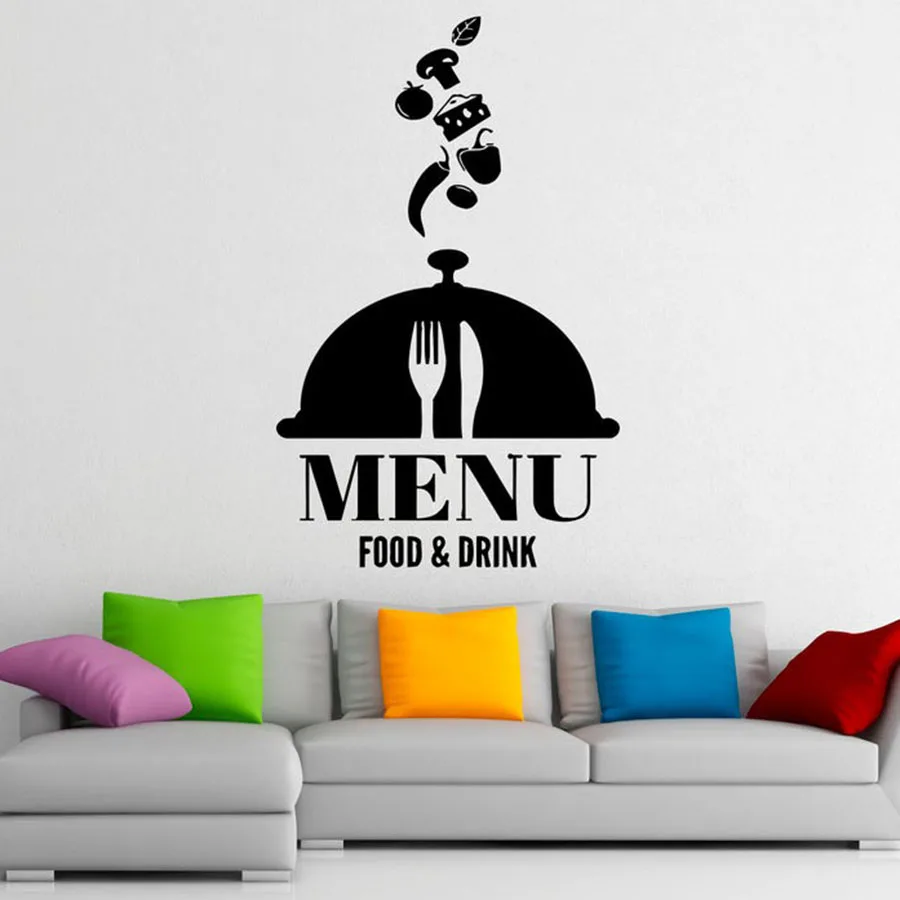 Меню еды и напитков виниловая наклейка на стену наклейки для кафе дизайн