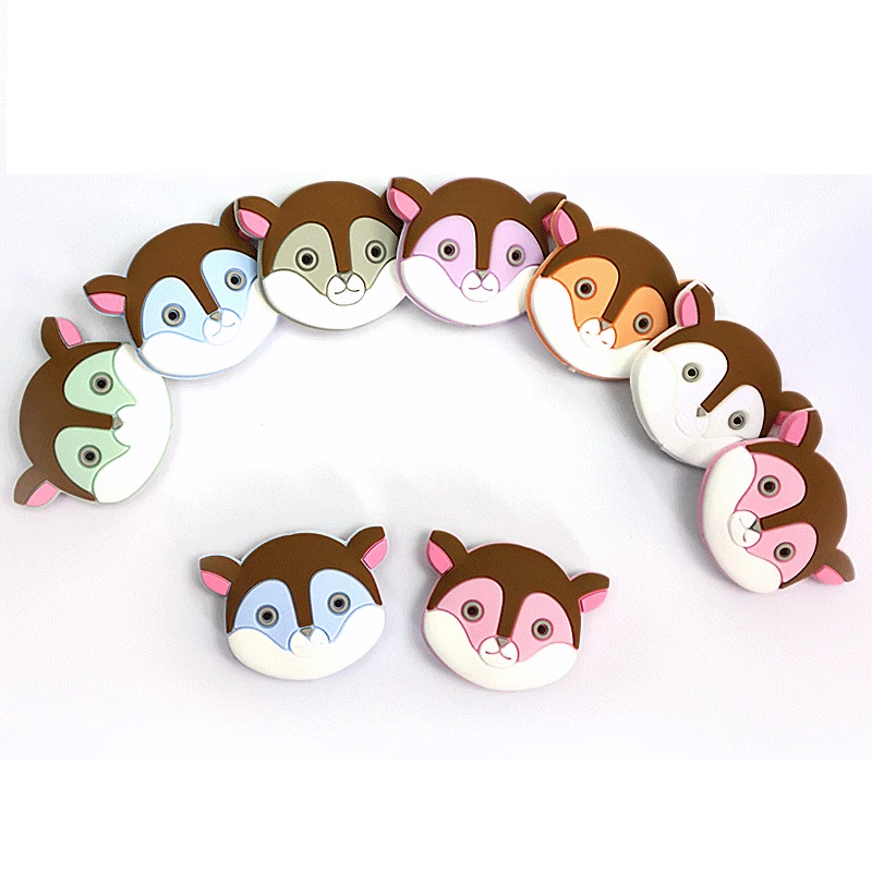 Coskiss New 5pcs Silicone Cute Mini Fawn Beads Animal Baby Teether Infant Teething Bead For DIY Necklace Accessories Toys | Мать и