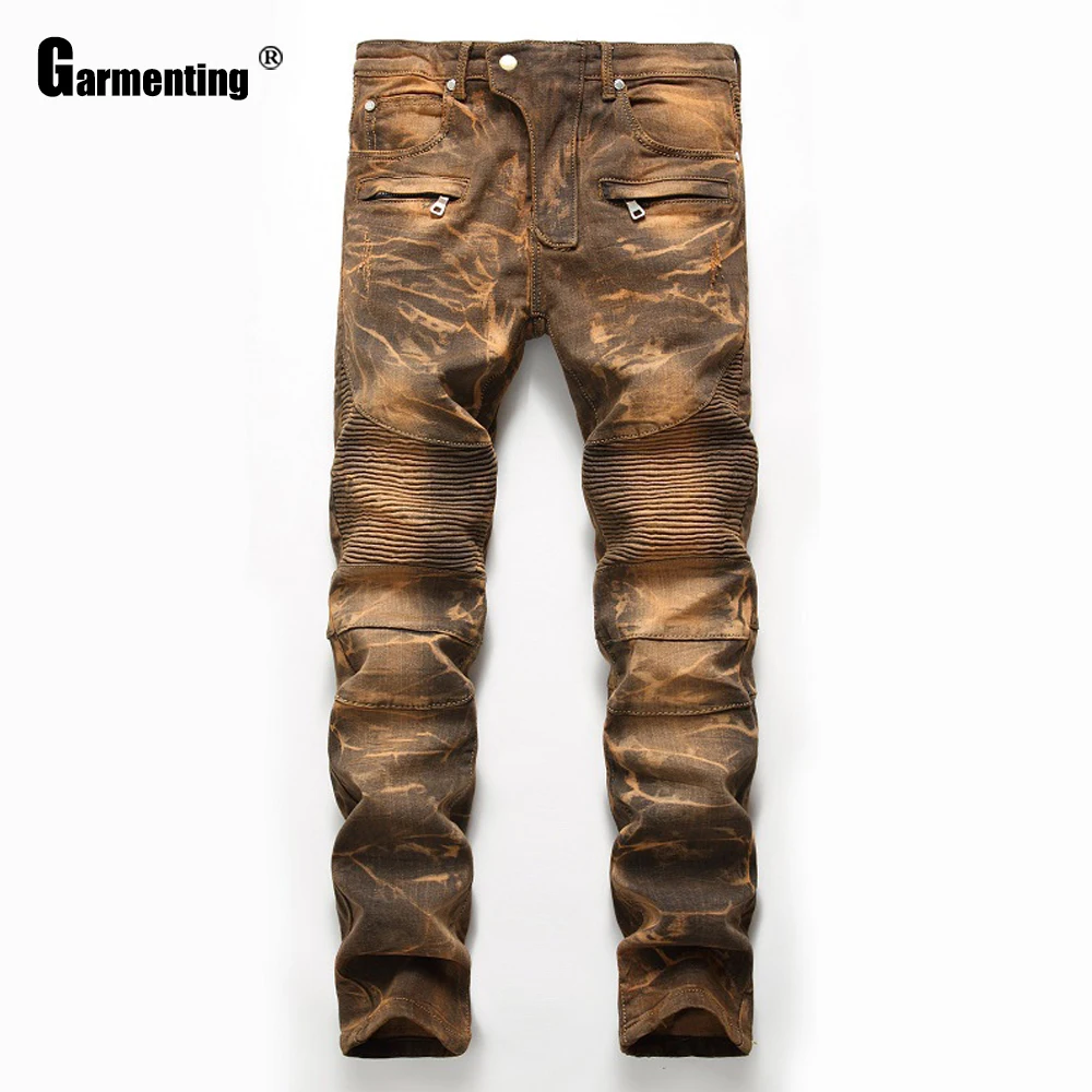 Garmenting мужские джинсы прямые джинсовые штаны мужской модный пэчворк уличная