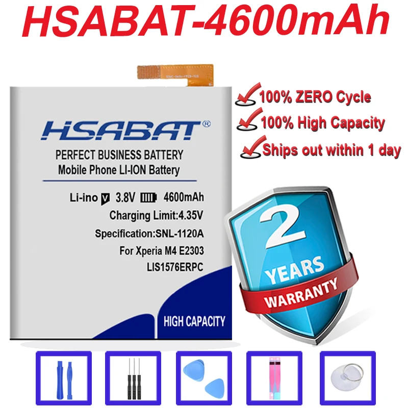 HSABAT 100% протестированный новый высококачественный аккумулятор 4600 мАч для SONY Xperia M4