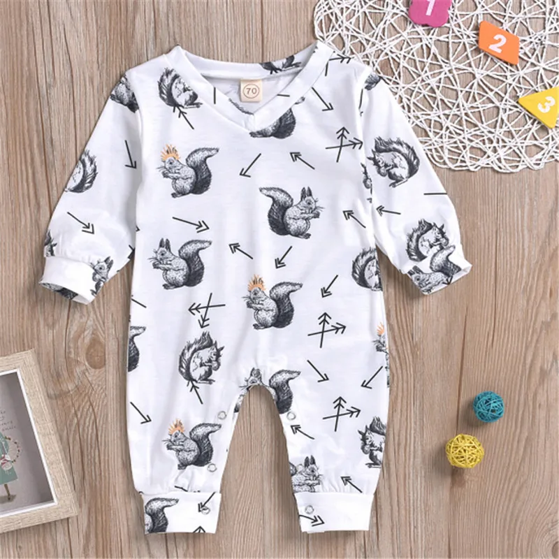 Pudcoco/Детский комбинезон для маленьких мальчиков и девочек с изображением
