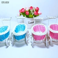 12pcs baby shower candy box party favors gift diy iron baby carriage storage basket fashion home decoration birthday accessories