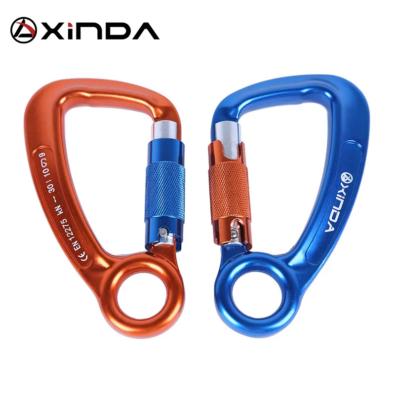 

Three-Stage Automatic Carabiner Tree Jungle Crossing 30kn D-Shape Lock Safety Aluminum Buckle Equipment Climbing Accessories