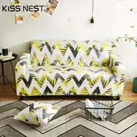 nordic all inclusive printed stretch modern sofa chaise cover lounge for living room 1 2 3 4 seater for home yellow white gray