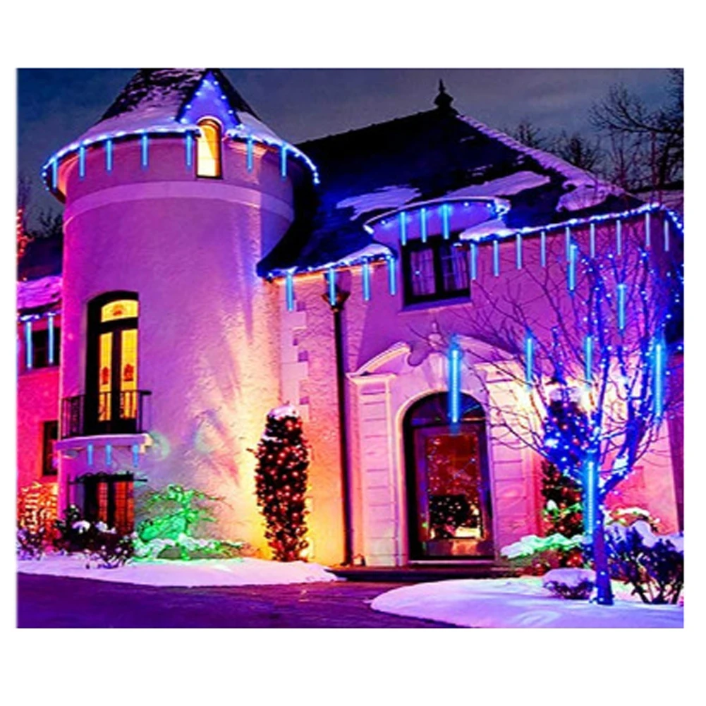 

Colorful Meteor Shower Lights LED Tube Lights Falling Rain Tree Lamp Fairy Holiday Valentines Day Festivals Party Decor Outdoor