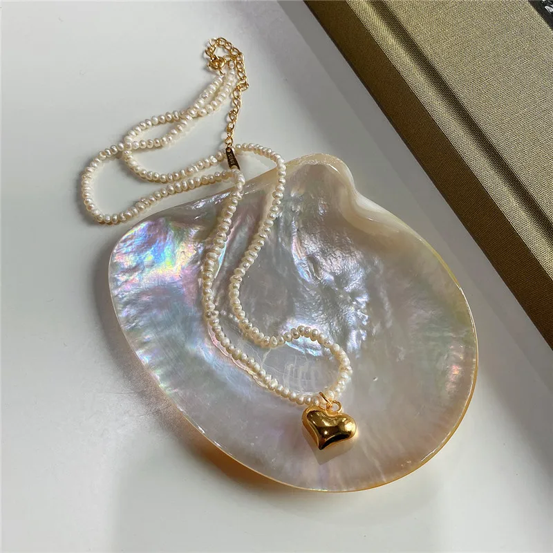 

YIKUF88 S925 Sterling Silver Women Necklace Retro Freshwater Pearl Necklace Female Clavicle Chain Necklace Pendant