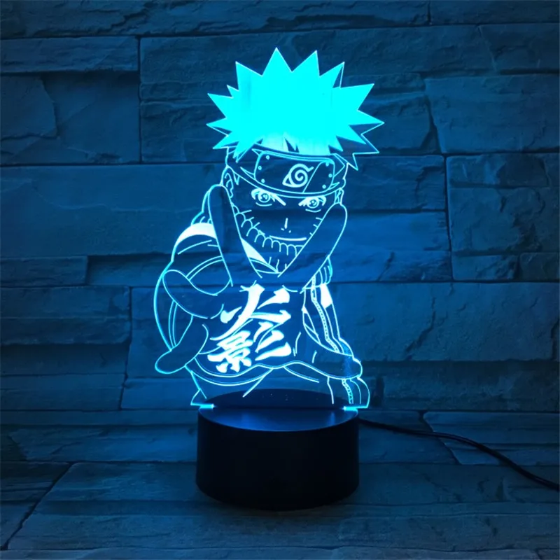 Фигурка Наруто удзумаки светодиодная 3D светильник ПА USB Ночная лампа НКА свет