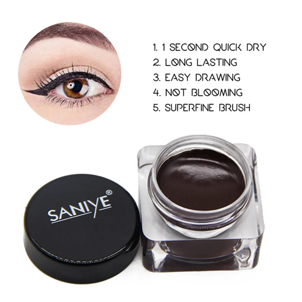 SANIYE фирменный черный гель-подводка для глаз с кисточкой долговечная Водостойкая