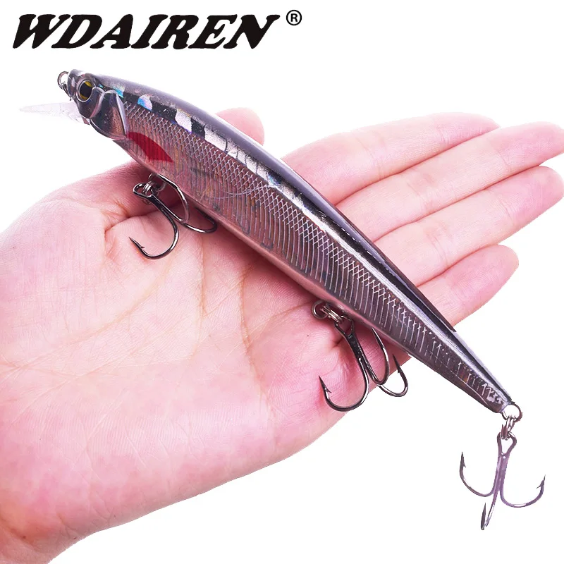 

1PCS Floating Minnow Fishing Lure 14cm 18.5g Wobbler Swimbaits Artificial Hard Bait With Treble Hook Crankbait Bass Pesca Tackle