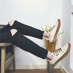 Мужские повседневные туфли, холщовые кроссовки, оксфорды, эспадрильи, дышащая Классическая обувь, на шнуровке, Нескользящие, на осень-весну