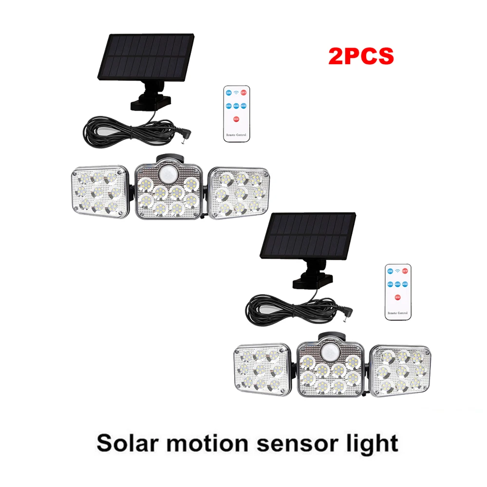 

2pcs 138 led seperable remote COB/Solar Light Outdoor Solar Lamp Powered Sunlight Wall Light Waterproof PIR Motion Sensor Street