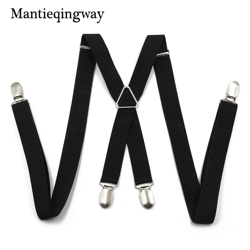 Mantieqingway, одноцветные подтяжки для мужчин, регулируемые подтяжки для женщин, подтяжки для футболок, Свадебные ремни, унисекс, вечерние подтяжки