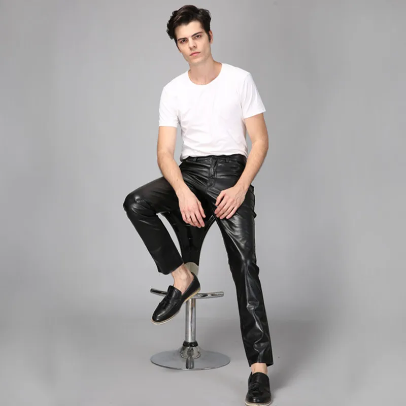 Брюки Карандаш мужские прямые полной длины модные повседневные брюки из