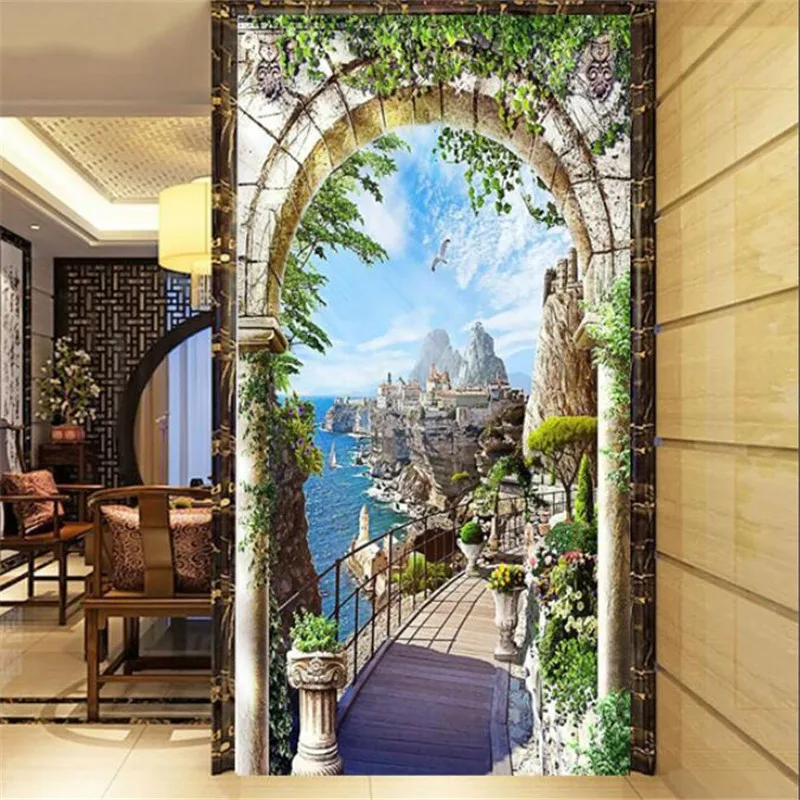 Обои 3D континентальные входные панно с морским пейзажем обои для домашнего