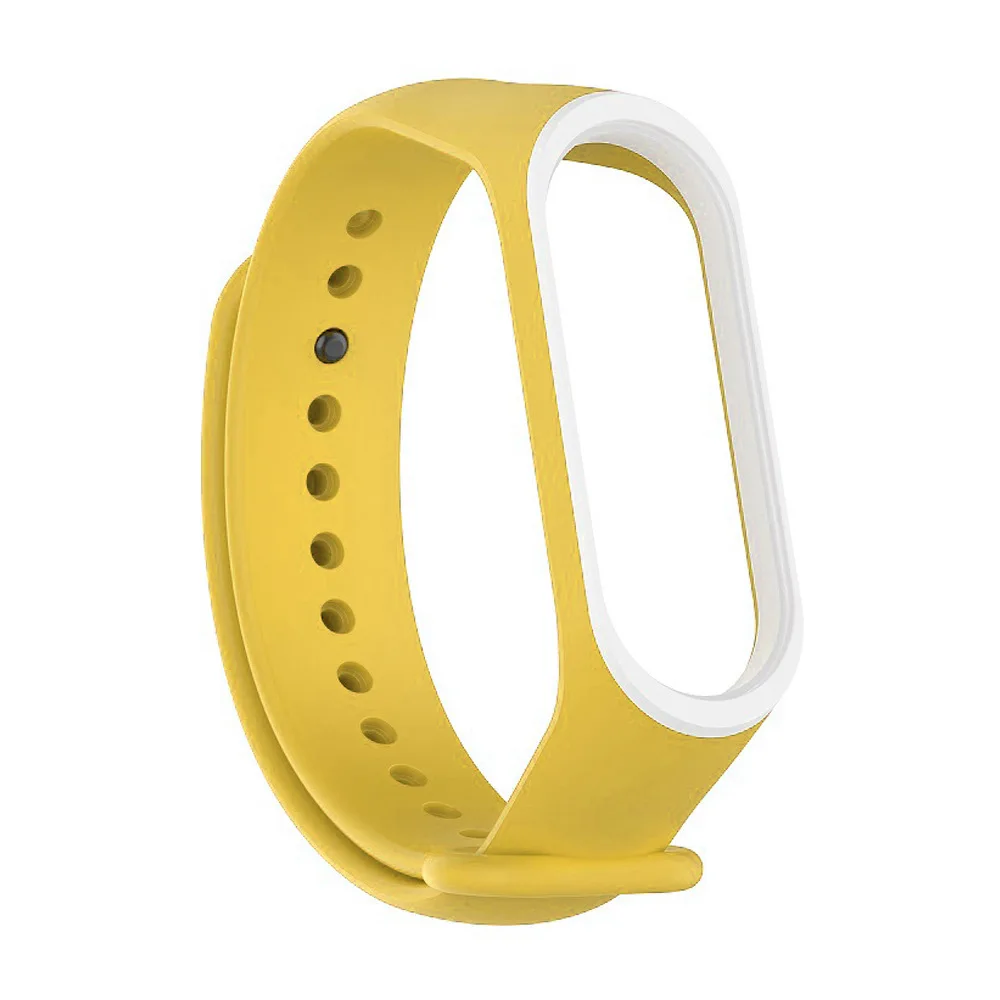 Мягкий спортивный браслет для xiaomi mi Band 3 4 ремешок для часов Силиконовый ремешок для xiaomi mi band 3 4 браслет mi band 4 3 ремешок - Цвет ремешка: yellow white
