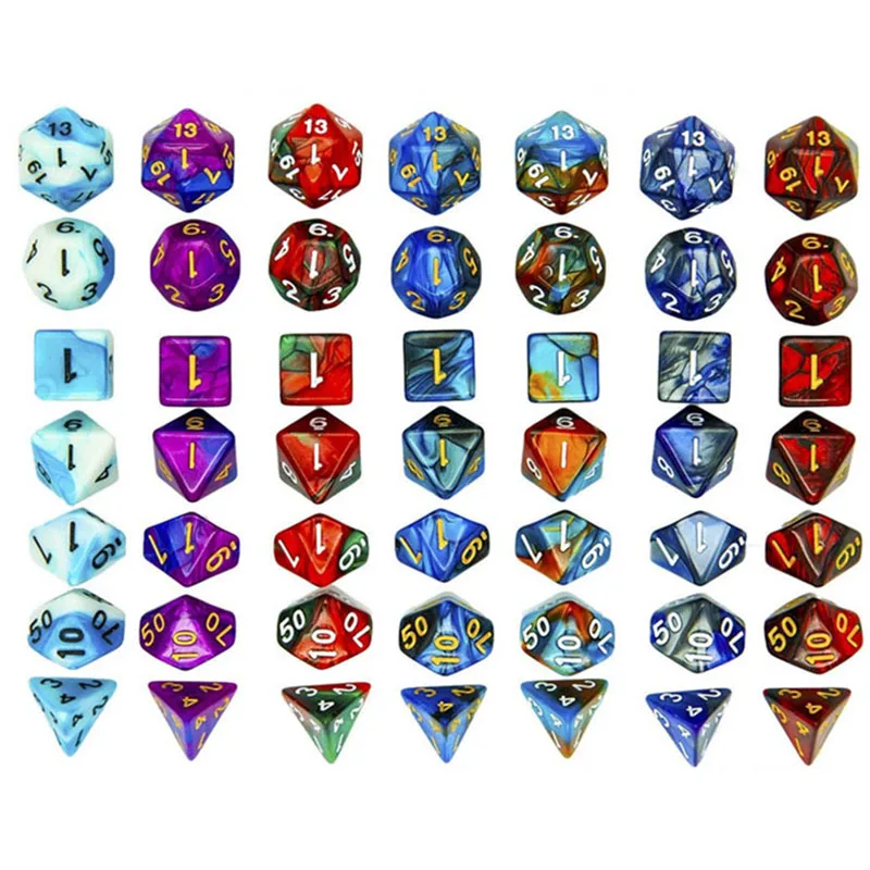 7 шт./компл. игральные кости DND многогранные MTG ролевые игры настольные